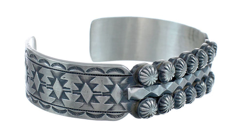 Native American Navajo Genuine Sterling Silver Cuff Bracelet JX126330
